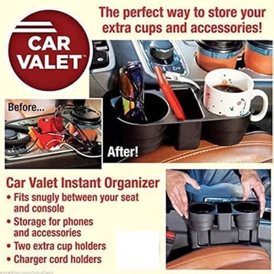 Car Valet Cup Holder Tray Organizer for Car Accessories