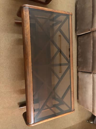 3 wooden tables set (1 center table + 2 side tables)