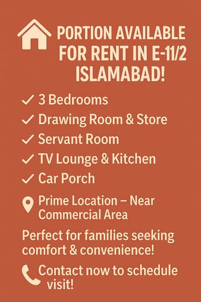 Newly Constructed Portion Available for rent