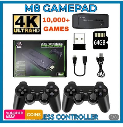 M8 gamepad with 2 controllers and 30000 games installed