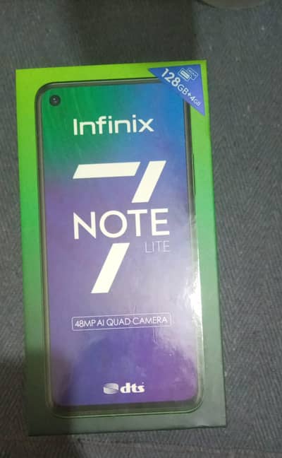 Infinix Note 7 Lite with charger and original box