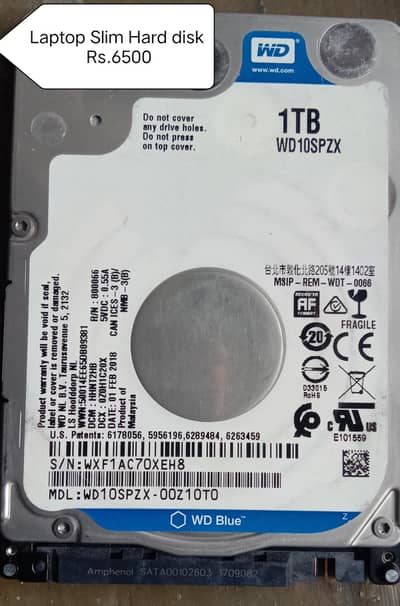 WD 1TB hard disk slim smart laptop