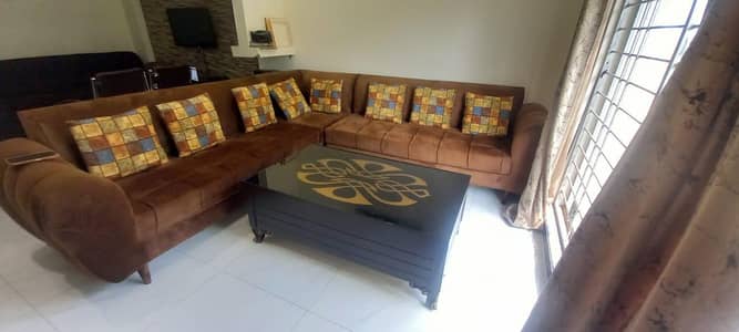 L shaped brown Sofa set