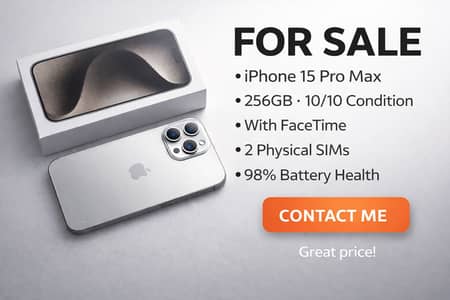 iPhone 15 Pro Max – 256GB (Like New)