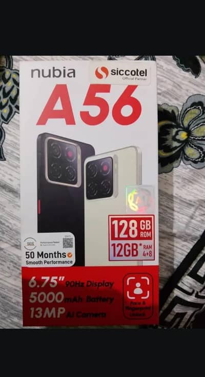 ZTE Nubia a56 full wranty 8/128 complete box
