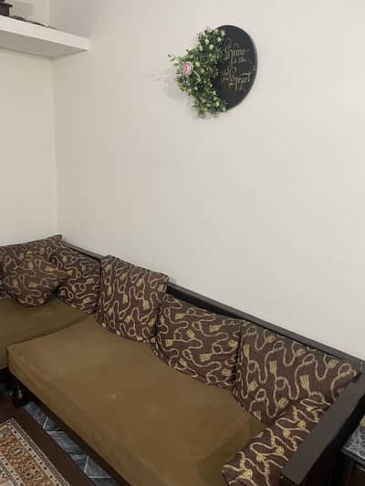 L-Shaped Wooden 7 Seater Sofa