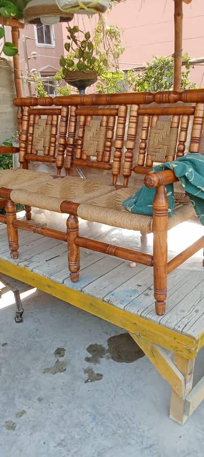 wooden cane 3 seater Bean sofa for sale