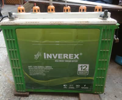 USED BATTERY   INVEREX TUBULAR BATTERY APT 12V 220AH / 20HRS