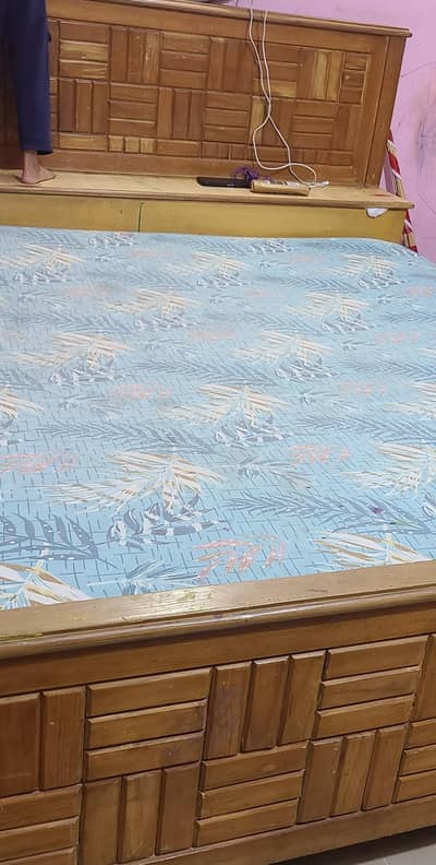 Furniture including Bed with Mattress, Wardrobe and Dressing table