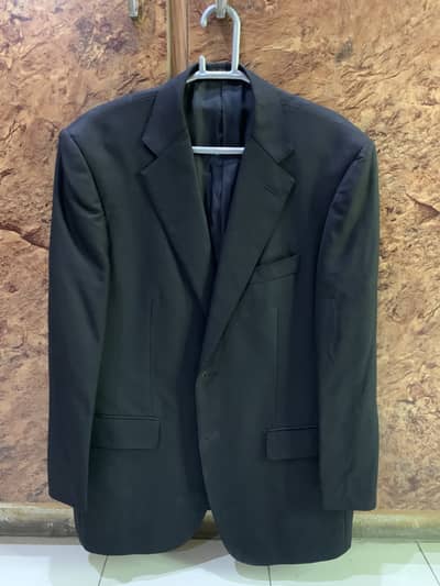 Jet Black Coat 100% Wool