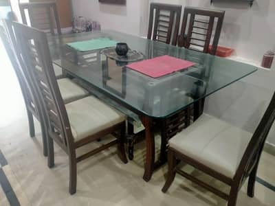 Pure talli wood dinning with 6 chair beautiful set