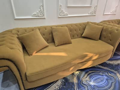 Drawing room sofa set, 3 2 and 1.