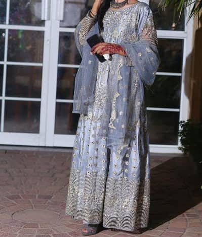 long maxi silver grey color