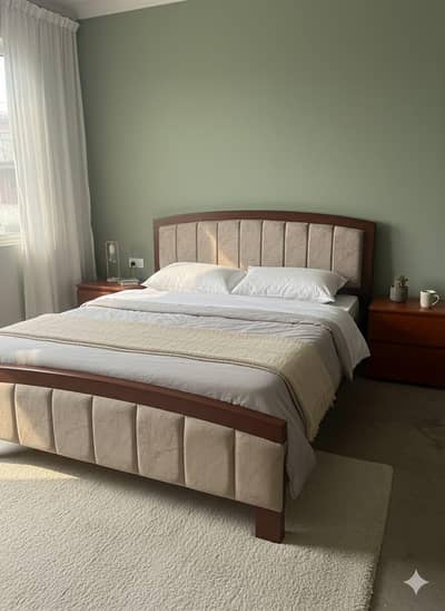full poshish king size bed with 2 side tables available 0312/0791309