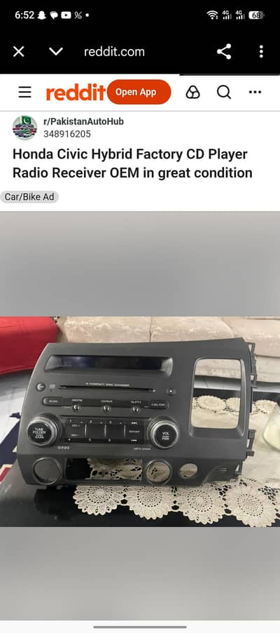 Honda civic hybrid factory CD  player radio -0-3-2-7-4-2-0-0-0-3-0