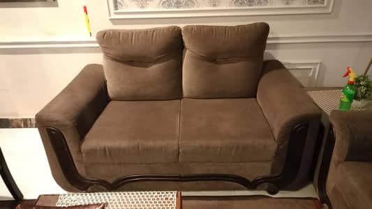 Sofa set with side table and center table