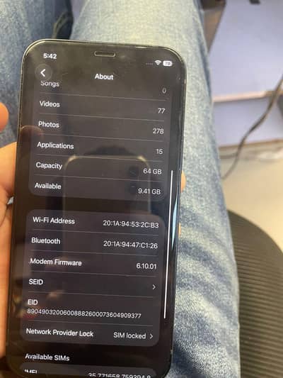 I phone 12 jv 64 GB water pack condition 10/10