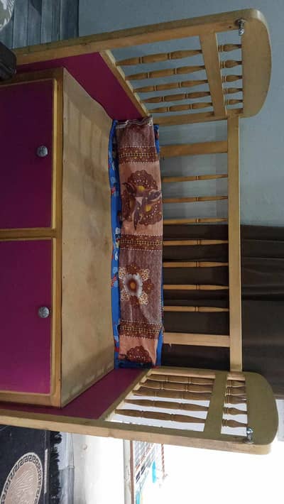 Wooden baby cot without matress