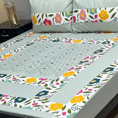 3pcs Double patch bedsheet