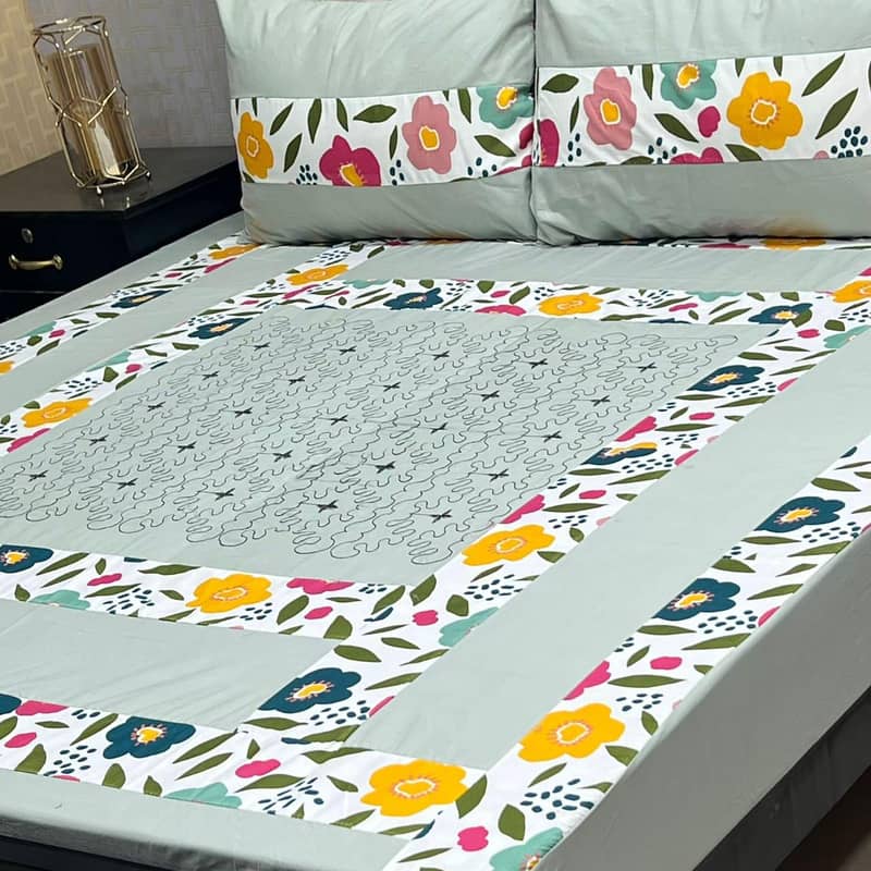 3pcs Double patch bedsheet 0