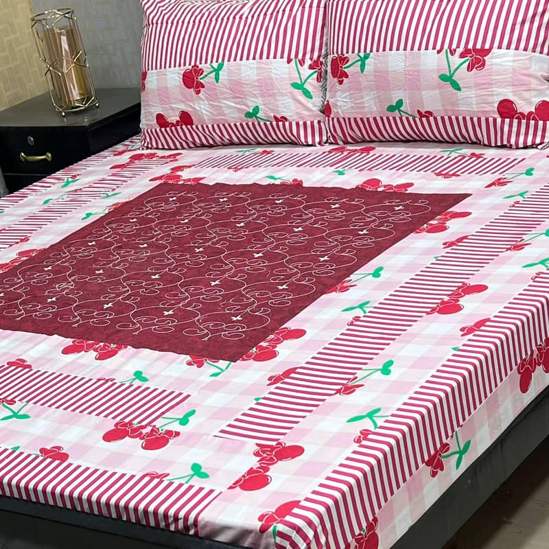 3pcs Double patch bedsheet 5