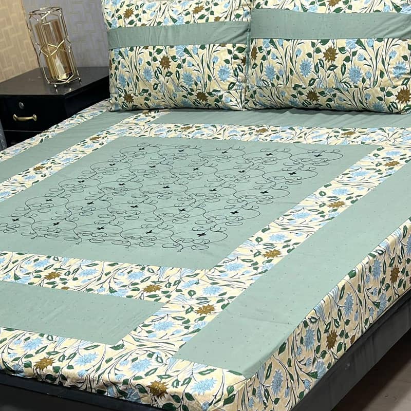 3pcs Double patch bedsheet 7
