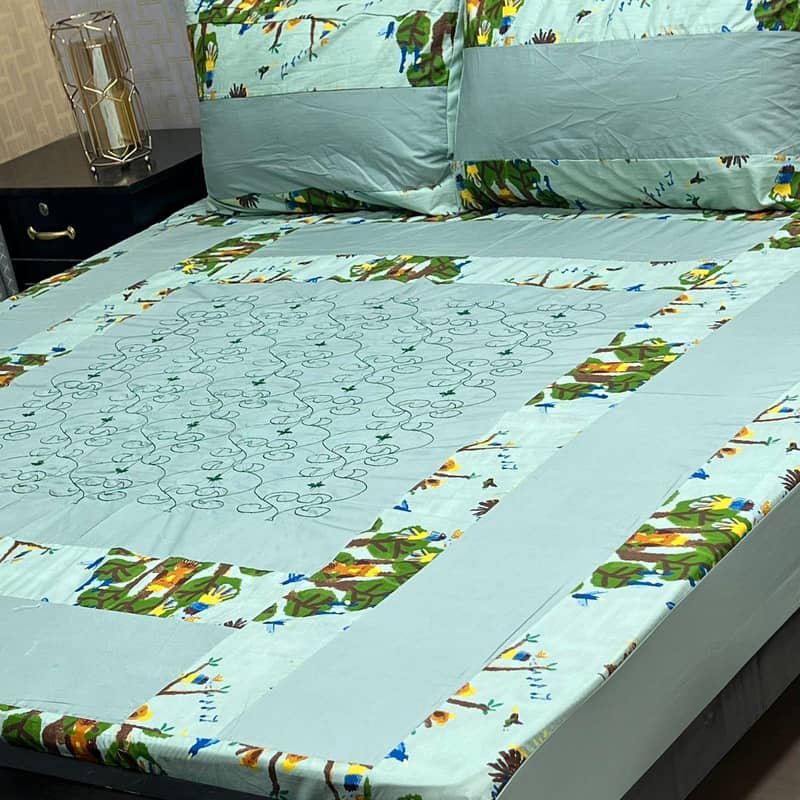3pcs Double patch bedsheet 18