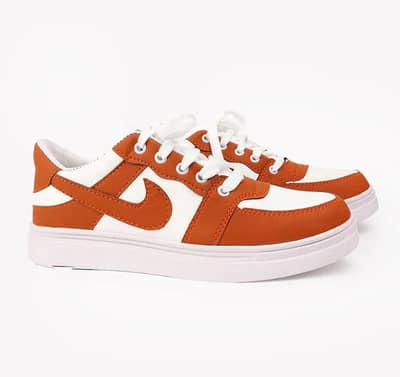 "Premium Quality Orange & White Sneakers for Men"