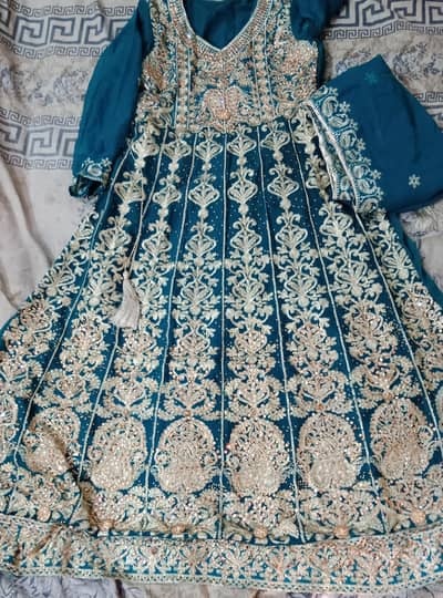 long frock with dupata and trouser