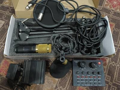 Bm800 Condenser Microphone With V8 sound card With Phantom Power