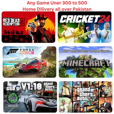 All Games Available GTAv Moded ,Minecraft,,Forza Horizen Tekken 8 Etc