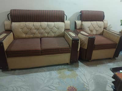 6 Seater Sofa Set  (Old Wood Style)