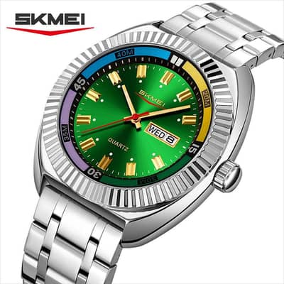 SKMEI ORIGINAL WATCH GRN-SLV