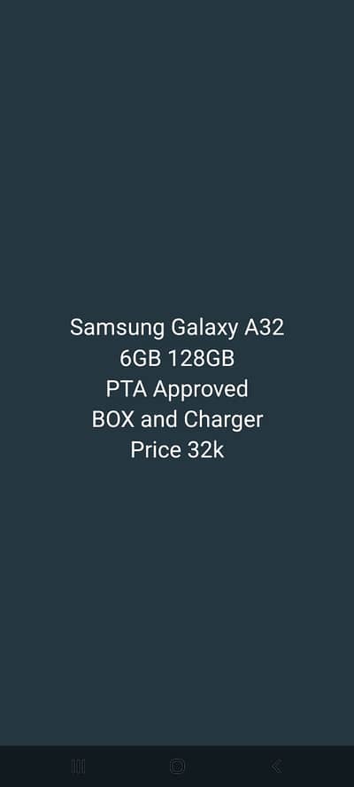 Samsung Mobile A32 6/128 with Box and Charger
