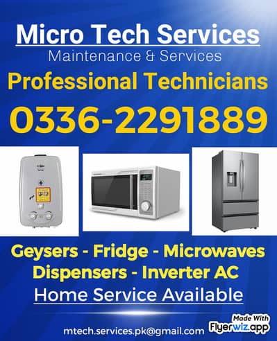 Repair - Services In Karachi - Fridge/Geyser/Microwave/ AC  Repairing