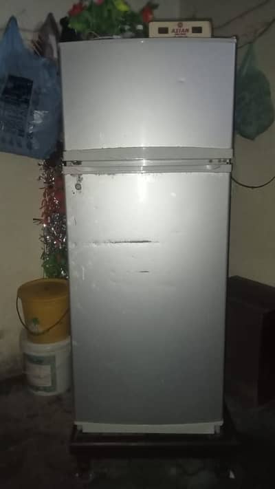 Silver double door refrigerator