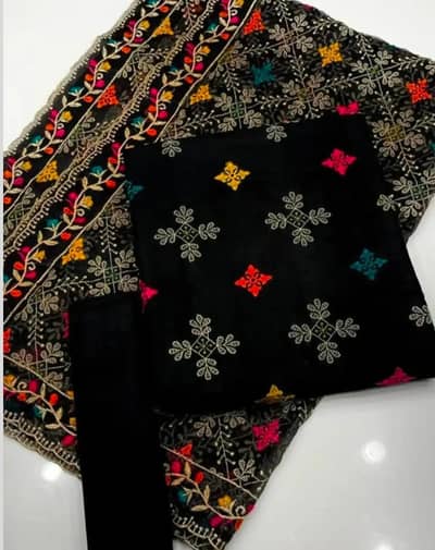 Premium Khaddi Net 3-Piece Suit