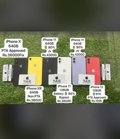 iPhone X, Phone xr,iPhone 11,iPhone 12,iPhone 13,128gb/64gb non pta/JV