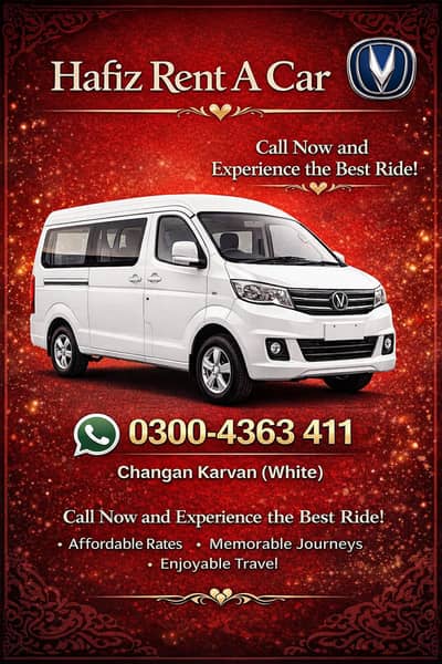 Rent a Car, Changan Karavan rent, rent a car near to me