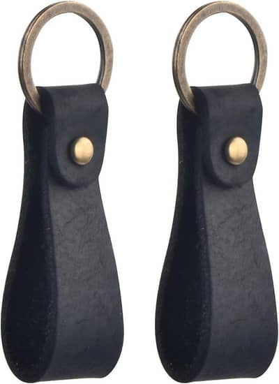 leather keychain set of 2