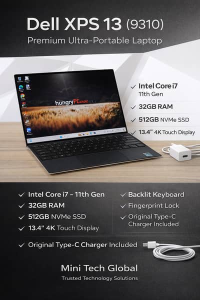 Dell XPS 13 (9310) – Core i7 11th Gen | 32GB RAM | 4K Touch
