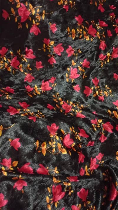 Velvet dress printed