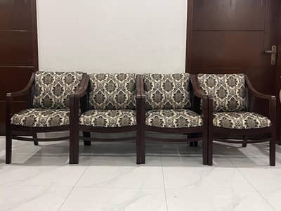 Wooden Easy Chairs for home (4Pcs)