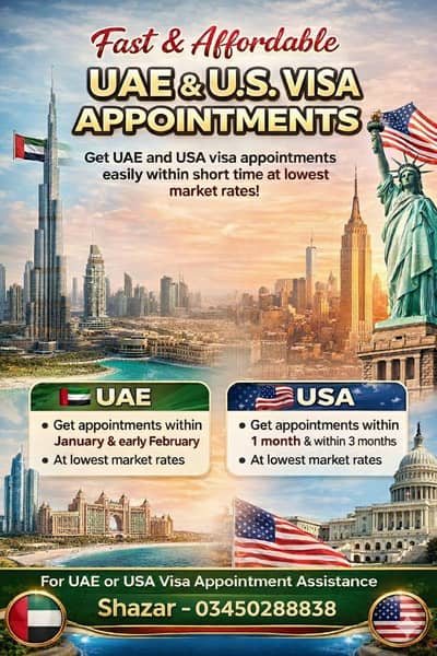 UAE and US appointments available
