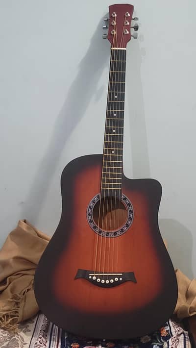 Acoustic wooden guitar  with bag