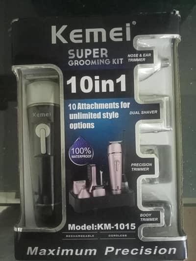 kemei grooming kit 10 in 1 with nose and ear trimmer
