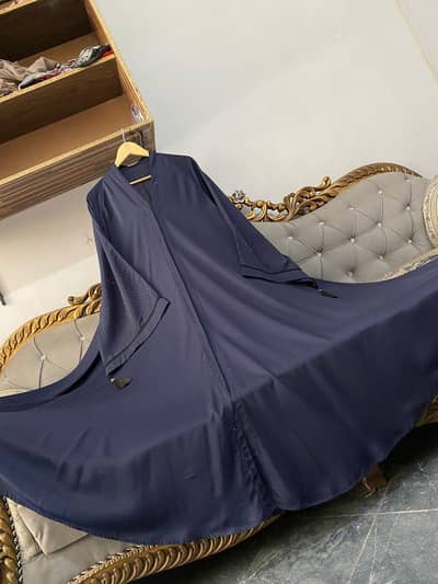 Fully flyer fancy sleeves open abaya without stolar