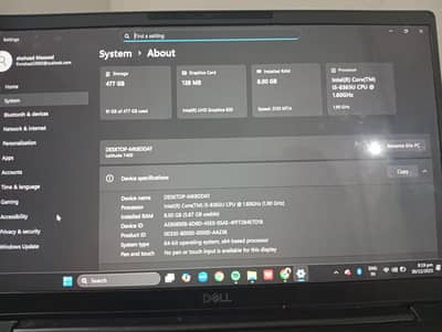 Dell Latitude 7400, i5 8th gen, 512 NVme, 8gb Ram,