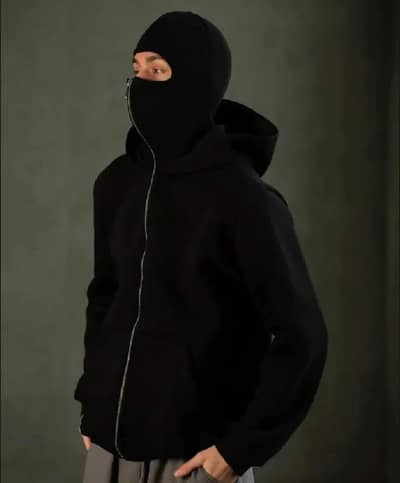 ninja style premium heavyweight black fleece zipper hoodie