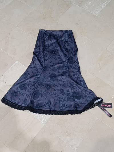 Goth floral print mermaid skirt